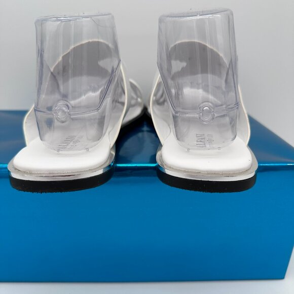 NWOT Alfani Women's Freddee Toe-Ring Flat Leather Slide Sandals, Size 8M,‎ White - Picture 7 of 12